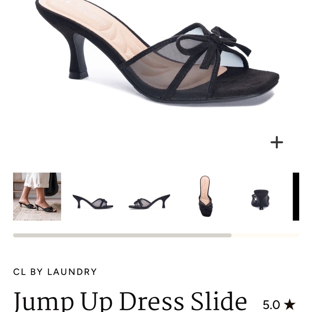 CL by Laundry Black Mesh Slide Heels- new/never worn